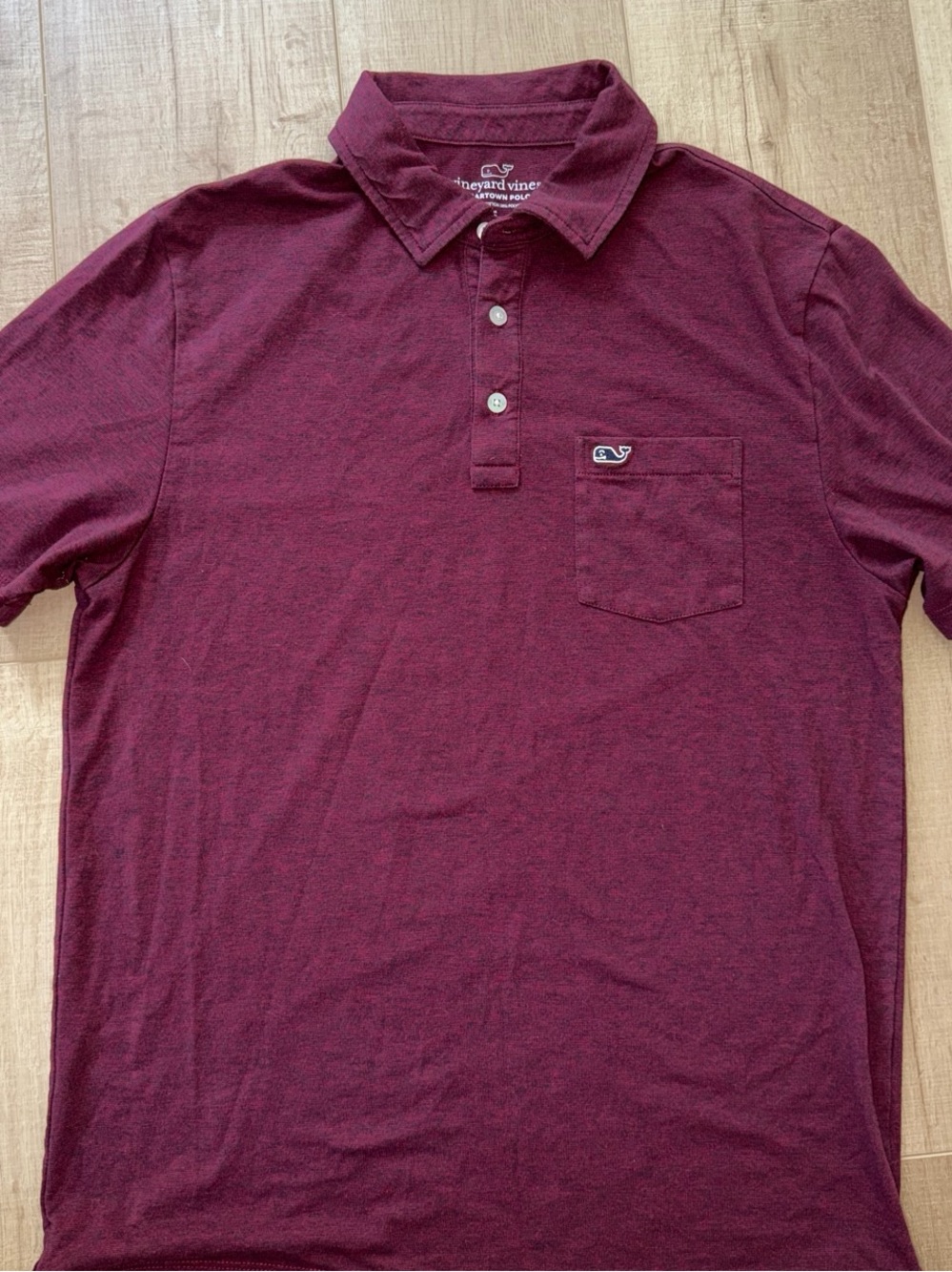Vineyard Vines Men’s Edgartown Polo Maroon Pocket Polo Shirt-SM